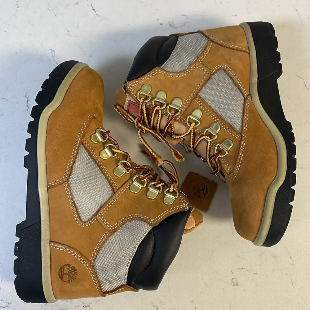 TIMBERLAND FIELD BOOT WHEAT NUBUCK Boys Size 2.5 Kids Style 15845